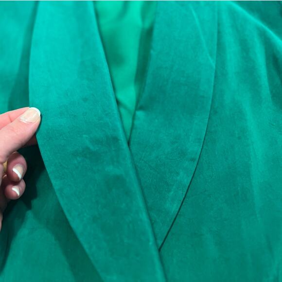 Vintage 80s Emerald Cinch-Waist Blazer Unbranded-M - Picture 5 of 7